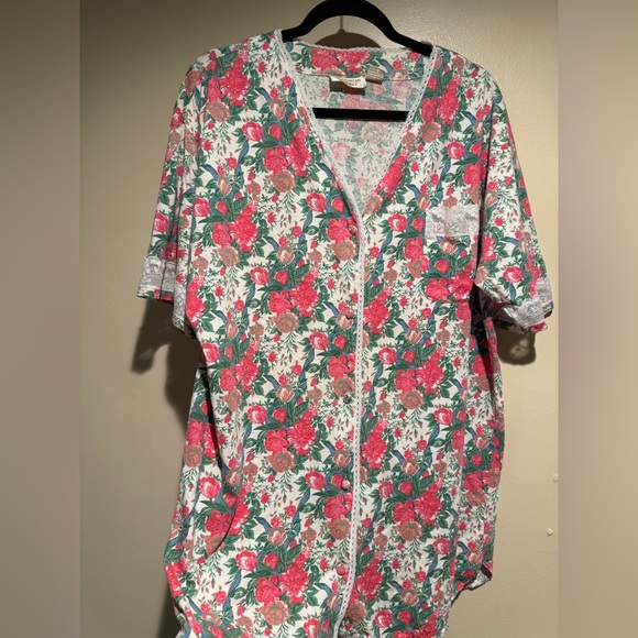 Vintage Gold Label Victoria's Secret Floral Nightgown Sleep Shirt M/L - Picture 9 of 10